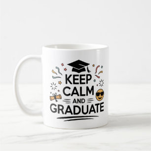 Taza De Café Mantener la calma y graduar - Día de graduación