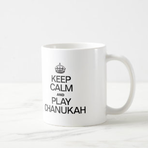TAZA DE CAFÉ MANTENER LA CALMA Y JUGAR CHANUKAH