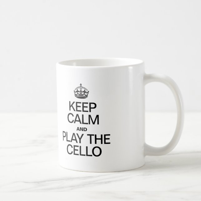 TAZA DE CAFÉ MANTENER LA CALMA Y JUGAR LA CELLO (Derecha)