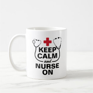 Taza De Café Mantener la calma y la enfermería personalizadas e