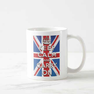 Taza De Café Mantener la calma y llevar la bandera británica