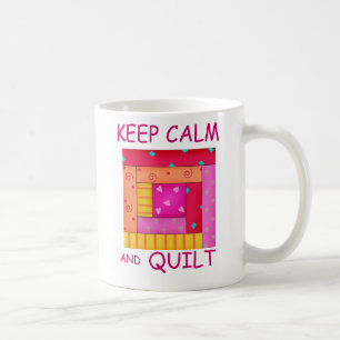 Taza De Café Mantener la calma y mantener el bloque de cabinas 