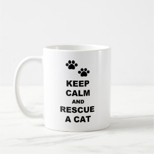 Taza De Café Mantener la calma y rescatar a un gato