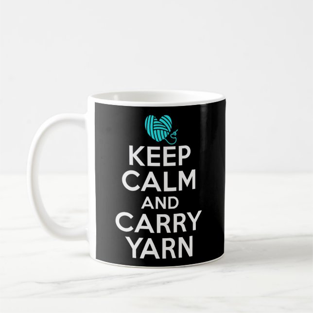Taza De Café Mantener La Calma Y Transportar Hilados Crocheting (Izquierda)