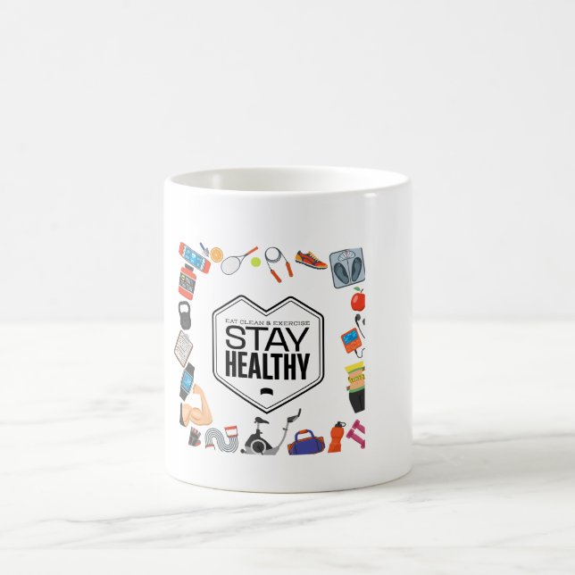 Taza De Café mantener un diseño motivacional saludable (Centro)