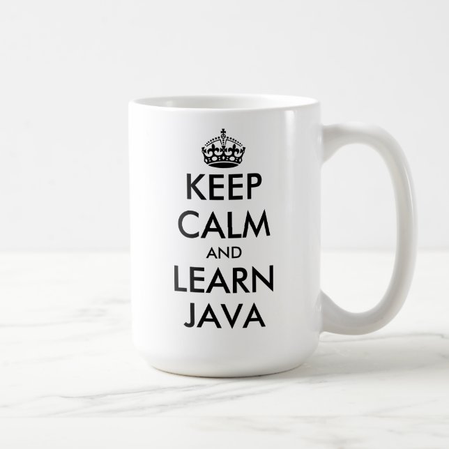 Taza De Café Mantenga la calma y aprenda Java divertidos progra (Derecha)