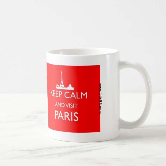 Taza De Café Mantenga la calma y visite París Mug (Derecha)