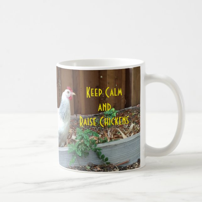 Taza De Café Mantenga los pollos tranquilos y del aumento (Derecha)