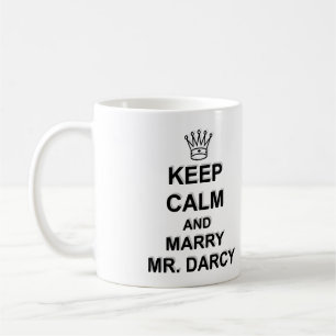 Taza De Café Mantenga tranquilo y case a Sr. Darcy - texto