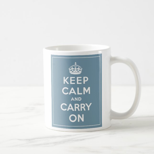 Taza De Café Mantenga tranquilo y continúe el azul del huevo (Derecha)