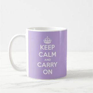 Taza De Café Mantenga tranquilo y continúe la lavanda