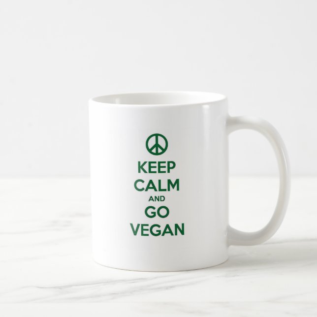 Taza De Café Mantenga tranquilo y VAYA VEGANO (Derecha)