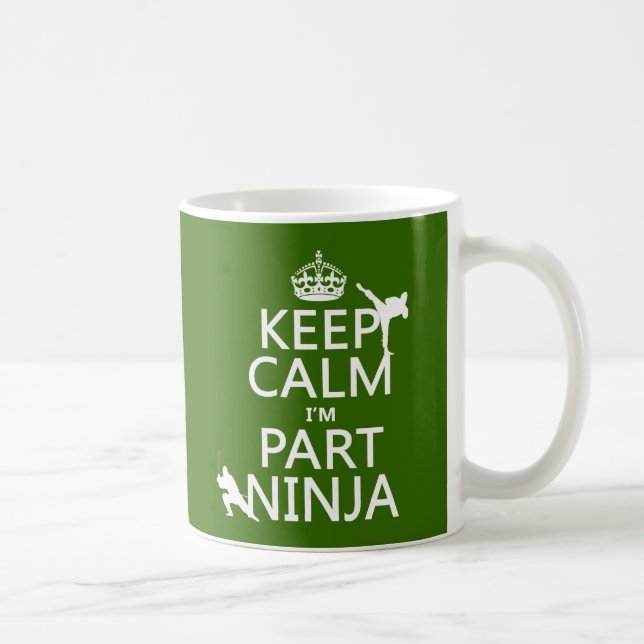 Taza De Café Mantenga tranquilo yo son parte Ninja (en (Derecha)