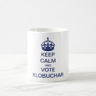 Taza De Café Mantengan la calma y voten Klobuchar