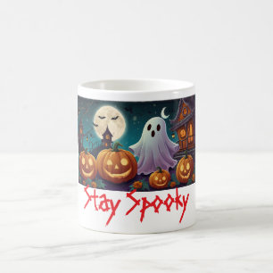 Taza De Café Manténganse asustados, fantasmas de Halloween y ca