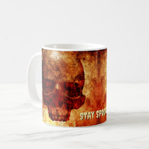 Taza De Café Manténganse Espantadores. Calavera humana 3D.