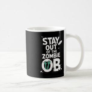 Taza De Café Manténgase alejado del zombie Ob divertido disco d