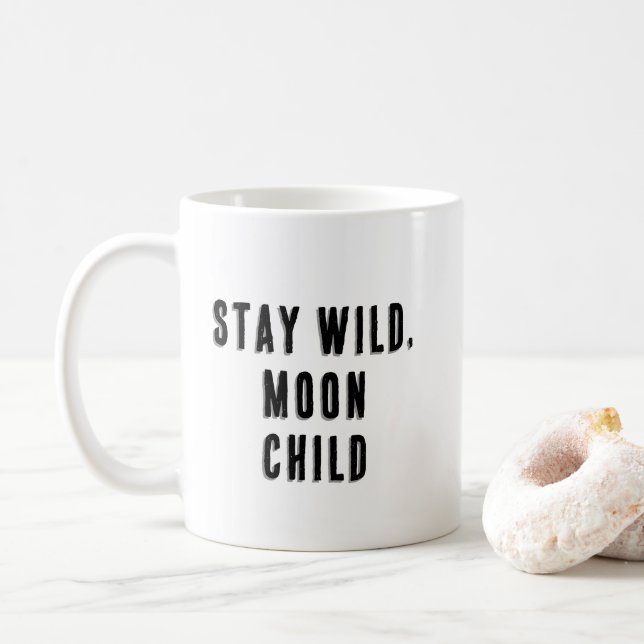 Taza De Café Manténgase alerta, niño lunar (Con donut)
