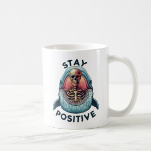 Taza De Café Manténgase positivo - Skeleton y ballena