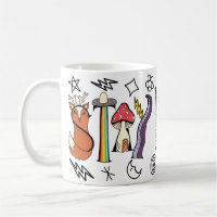 Manténgase Raro Mug Con Doodles