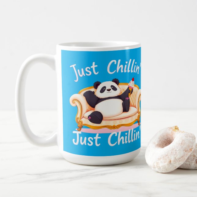 Taza De Café Manténgase tranquilo y chillón con helado (Con donut)