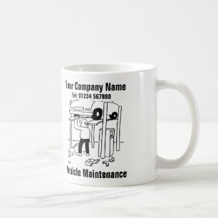 Taza De Café Mantenimiento de Vehículos. Funny Garage