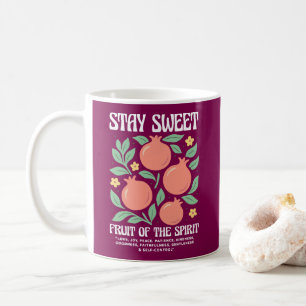 Taza De Café Mantente Dulce Fruta Del Espíritu Fruto Pomegranat