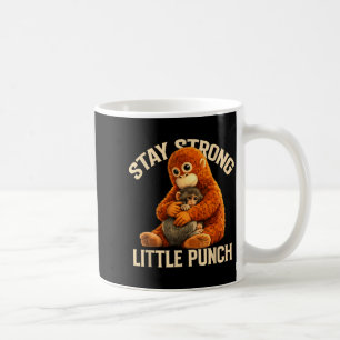 Taza De Café Mantente fuerte pequeño puñetazo diseño de mono li