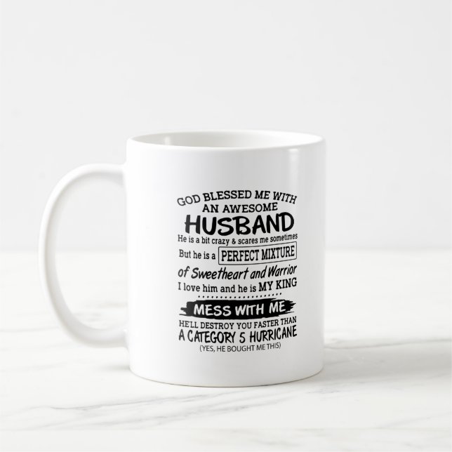 Taza De Café Mantente protegido con tu marido guerrero (Izquierda)