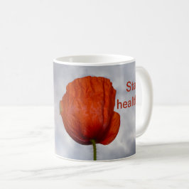Taza De Café Mantente saludable con flor roja