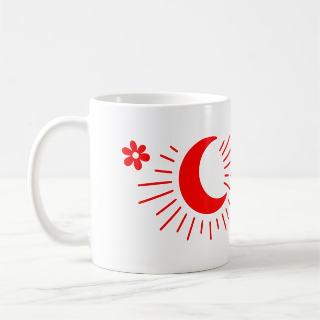 Taza De Café Mantente salvaje niño de luna - Boho Celestial (Izquierda)