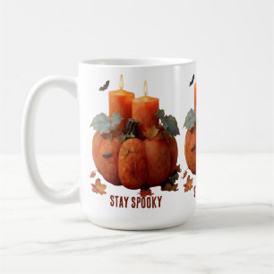Taza De Café Mantente temerosa calabaza con velas