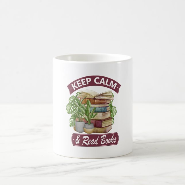 Taza De Café Mantente tranquilo y lee un libro (Centro)