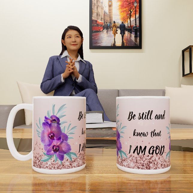 Taza De Café Mantente Y Sé Que Soy Dios - Floral Mug (Subido por el creador)