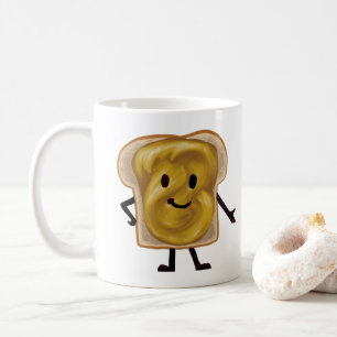 Taza De Café Mantequilla de cacahuate y sandwich de gelatina