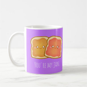 Taza De Café Mantequilla De cacahuete Y Tostada De Jelly De Fre