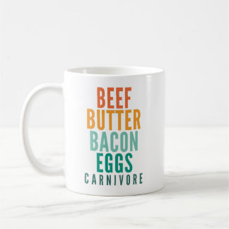 Taza De Café Mantequilla de carne Bacon Huevos Carnivore