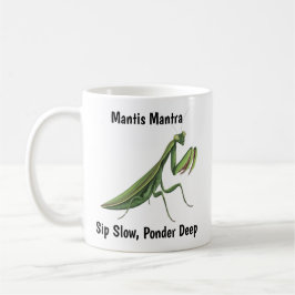 Taza De Café Mantis de oración ilustrada personalizada