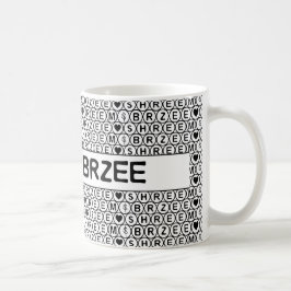Taza De Café Mantra del dinero del canto blanco Shreem Brzee