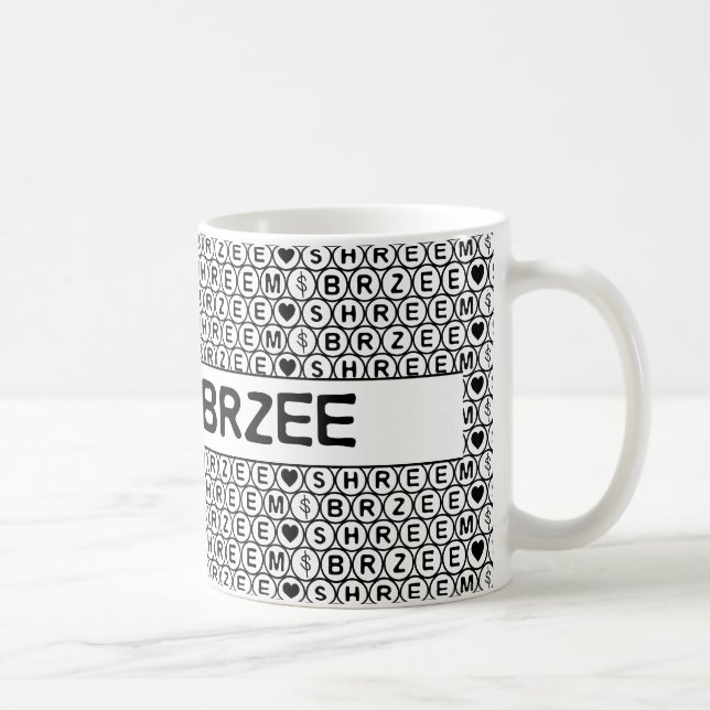Taza De Café Mantra del dinero del canto blanco Shreem Brzee (Derecha)