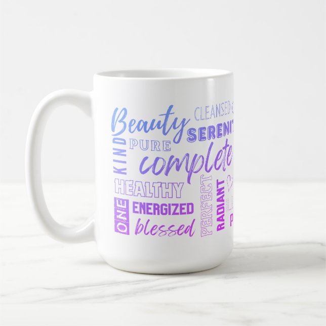 Taza De Café Mantra matutino SOY Inspiradoras Palabras de Alta  (Izquierda)