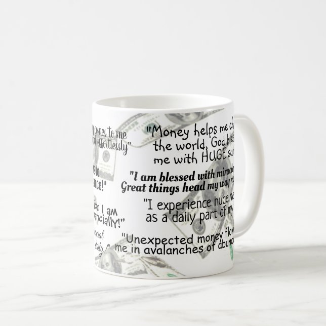 Taza De Café Mantra Positive Cita de la Ley de Atracción (Anverso derecho)