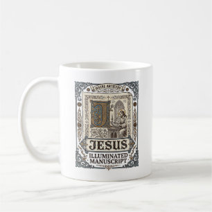 Taza De Café Manuscrito de Jesús Fe Católica Vintage
