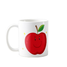 Manzana roja con cara feliz