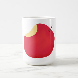Taza De Café Manzana Roja Mordida Fruta Saludable