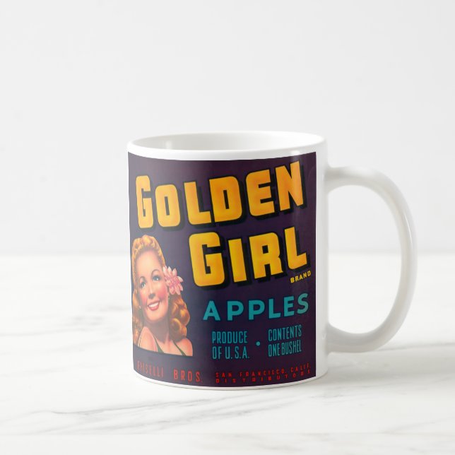 Taza De Café Manzanas Chicas doradas (Derecha)