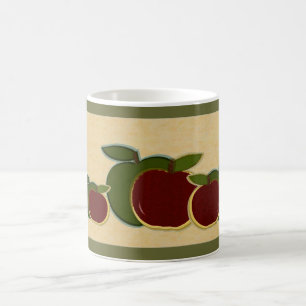 Taza De Café Manzanas con franja verde