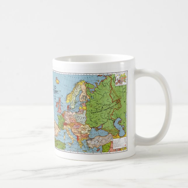 Taza De Café Map_of_Europe, _1923b (Derecha)