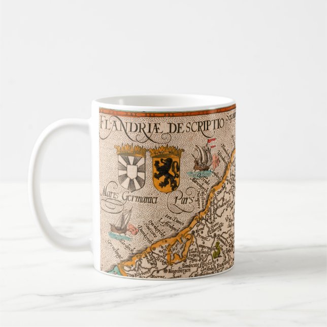 Taza De Café Map of the county of Flanders (1609) (Izquierda)