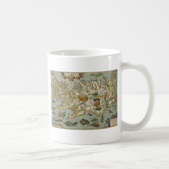 Taza De Café Mapa 1590 de Islandia (Derecha)